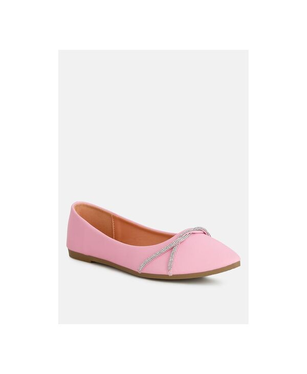 ロンドンラグ レディース シューズ パンプス レザー フェイクレザー London Rag Womens Playasu Rhinestone Faux Leather Ballerinas Ligh