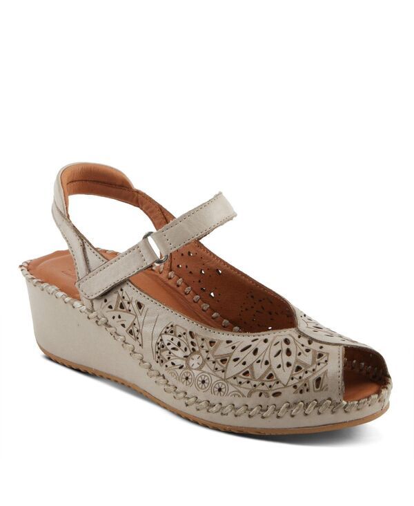スプリングステップ レディース シューズ サンダル レザー Spring Step Womensantonio Wedges with Leather Upper Light grey グレー