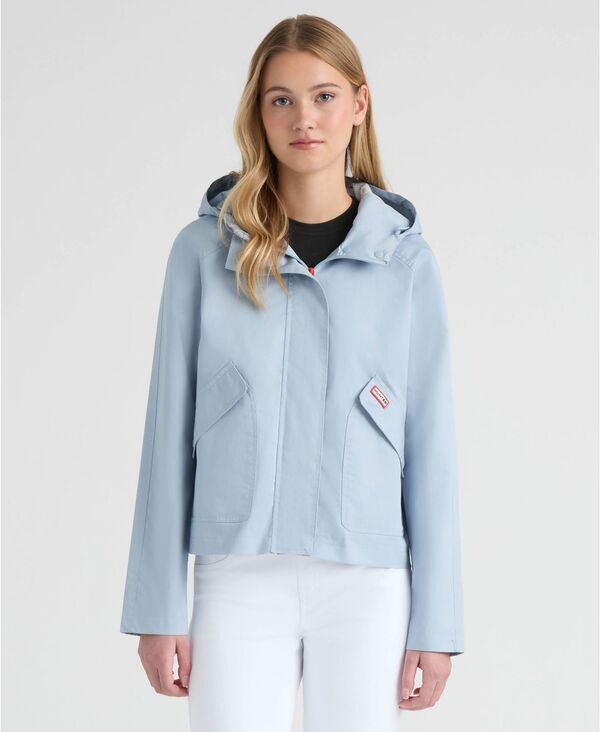 ハンター レディース アウター ジャケット・ブルゾン コットン Hunter Womens Julia Cotton Waterepellent Short Rain Jacket Washed Bl