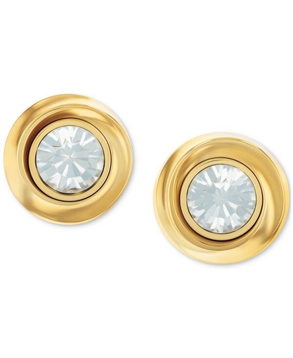 カルバンクライン レディース アクセサリー ピアス・イヤリング Tシャツ Calvin Klein Stainlessteel Cubic Zirconia Twisted Bezel Stud Ea