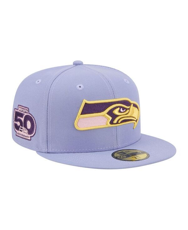 ニューエラ メンズ アクセサリー 帽子 New Era Mens Light Purple Seattle Seahawks Lavender Bloom 59FIFTY Fitted Hat Lig