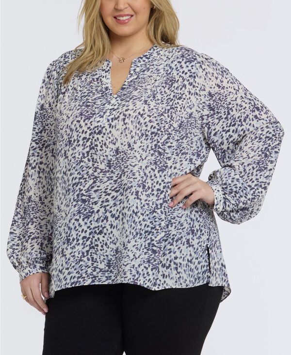 エヌワイディージェイ レディース トップス シャツ プラスサイズ NYDJ Plusize Trinity Split Neck Top Desiree Dots