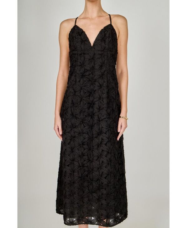 エンドレスローズ レディース トップス ワンピース レース マキシ endless rose Womens lace spaghetti strap Maxi Dress Black ブラック