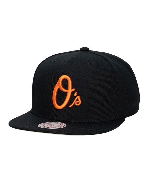 ミッチェルネス メンズ アクセサリー 帽子 ロゴ Mitchell Ness Mens and Womens Black Baltimore Orioleside Logo Snapback Hat 10,935円