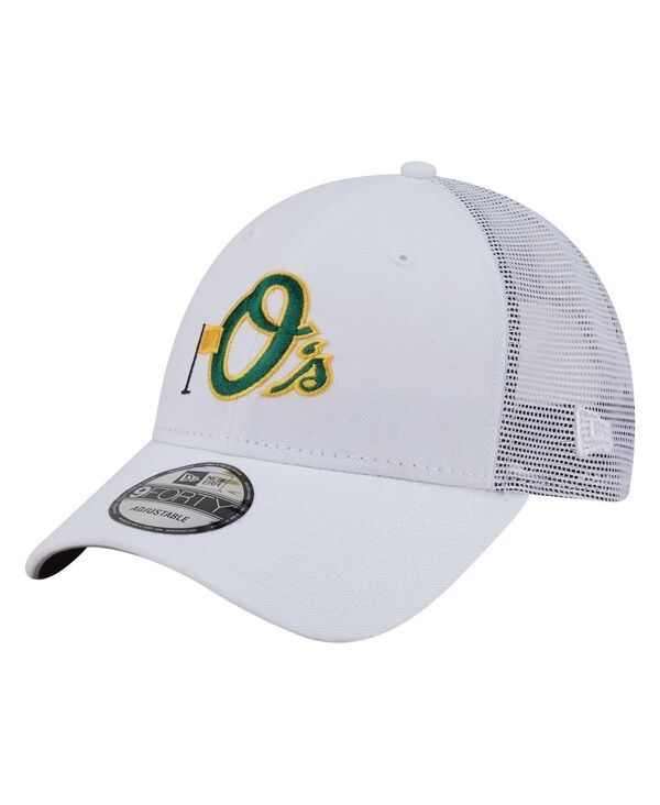 ニューエラ メンズ アクセサリー 帽子 New Era Mens White Baltimore Orioles Flag 9FORTY Trucker Adjustable Hat White ホワ