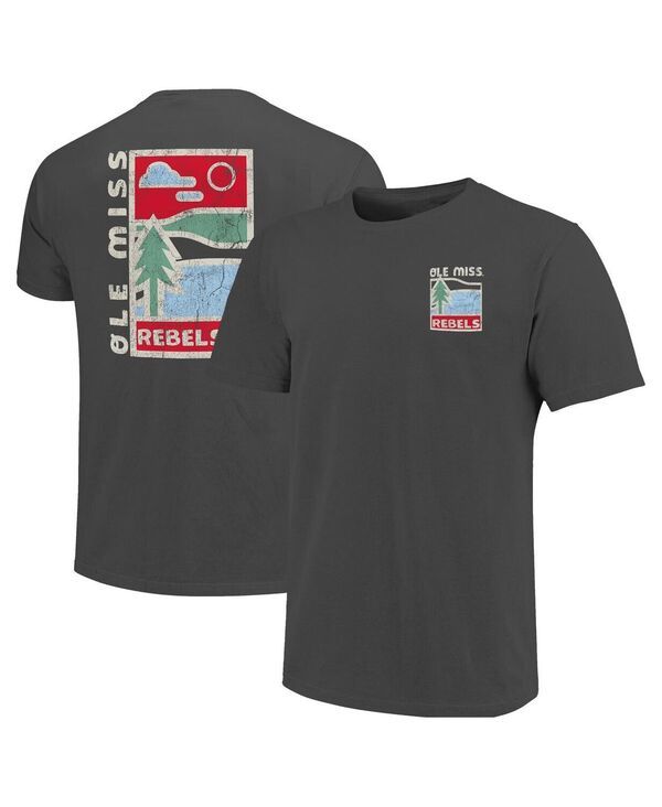 イメージワン メンズ トップス Tシャツ ミニ グラフィック Image One Mens Graphite Ole Miss Rebels Comfort Colors Minimal Vista