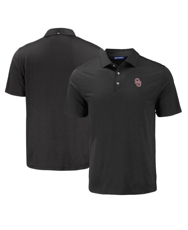 カッターアンドバック メンズ トップス ポロシャツ Cutter Buck Mens Black Oklahoma Sooners Coastlinepicomfort Eco Polo Shirt