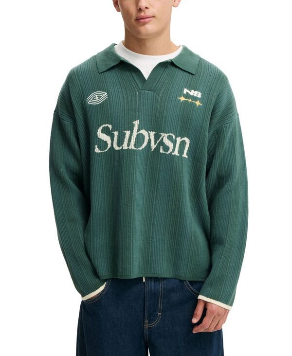 コットンオン メンズ トップス ポロシャツ COTTON Mens RegularFit Rugby Polo Shirt Green グリーン