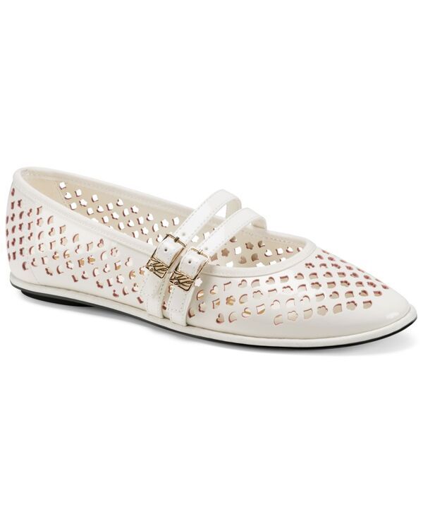 カール ラガーフェルド レディース シューズ パンプス KARLAGERFELD PARIS Womens Vanyel Strappy Mary Jane Ballet Flats Cream Pa