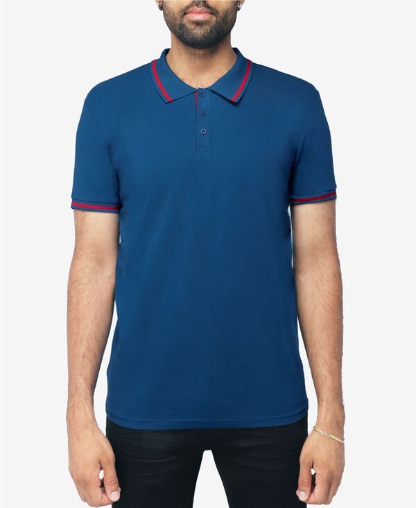 エックスレイ メンズ トップス ポロシャツ XRAY Mens Basic Short Sleeve Tipped Polo Boss bluered ブルー