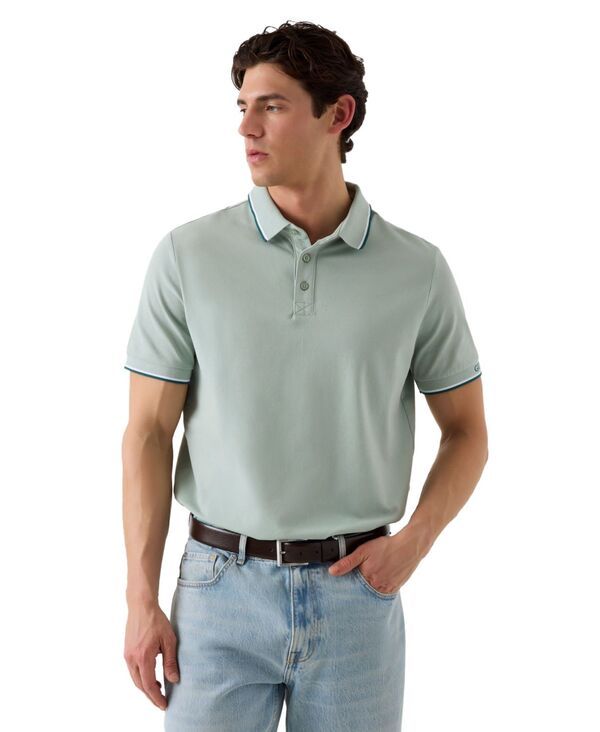 ゲス メンズ トップス ポロシャツ 半袖 GUESS Mens Piqu Cuff ShortSleeve Polo Shirt Sweet Mint ミント