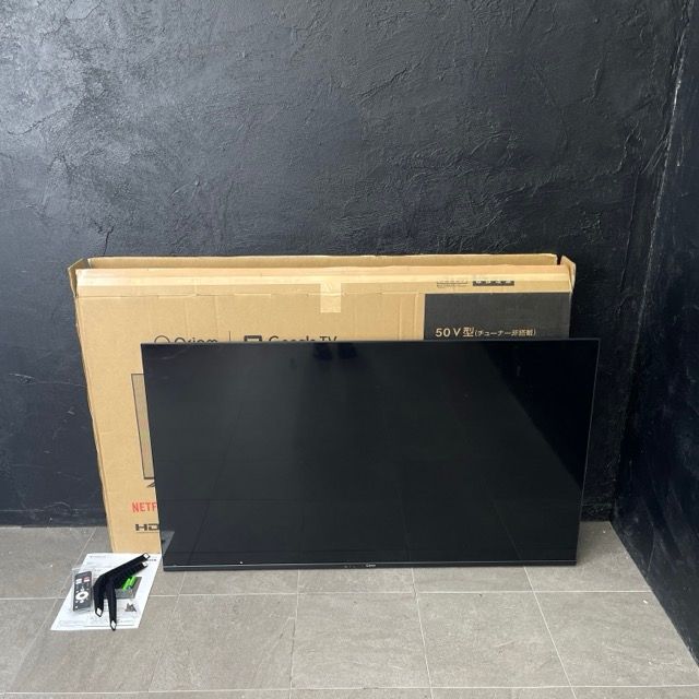 美品 50V型 4Kスマートテレビ【中古】動作保証 山善 Qriom QRH-50TL4K チューナー非搭載 GoogleTV 2026年製 キュリオム 066057 / 24022