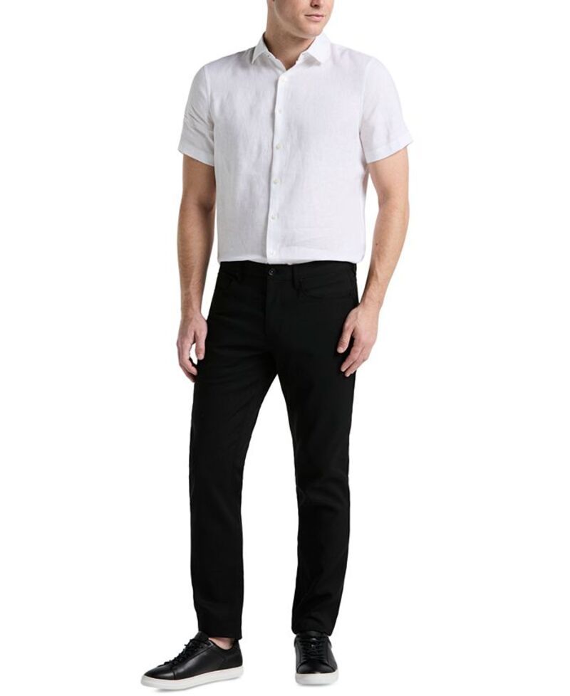 ペリーエリス メンズ ボトムス カジュアルパンツ パンツ Perry Ellis Mens DoubleWeave SlimFit 5Pocket Pants Black ブラック