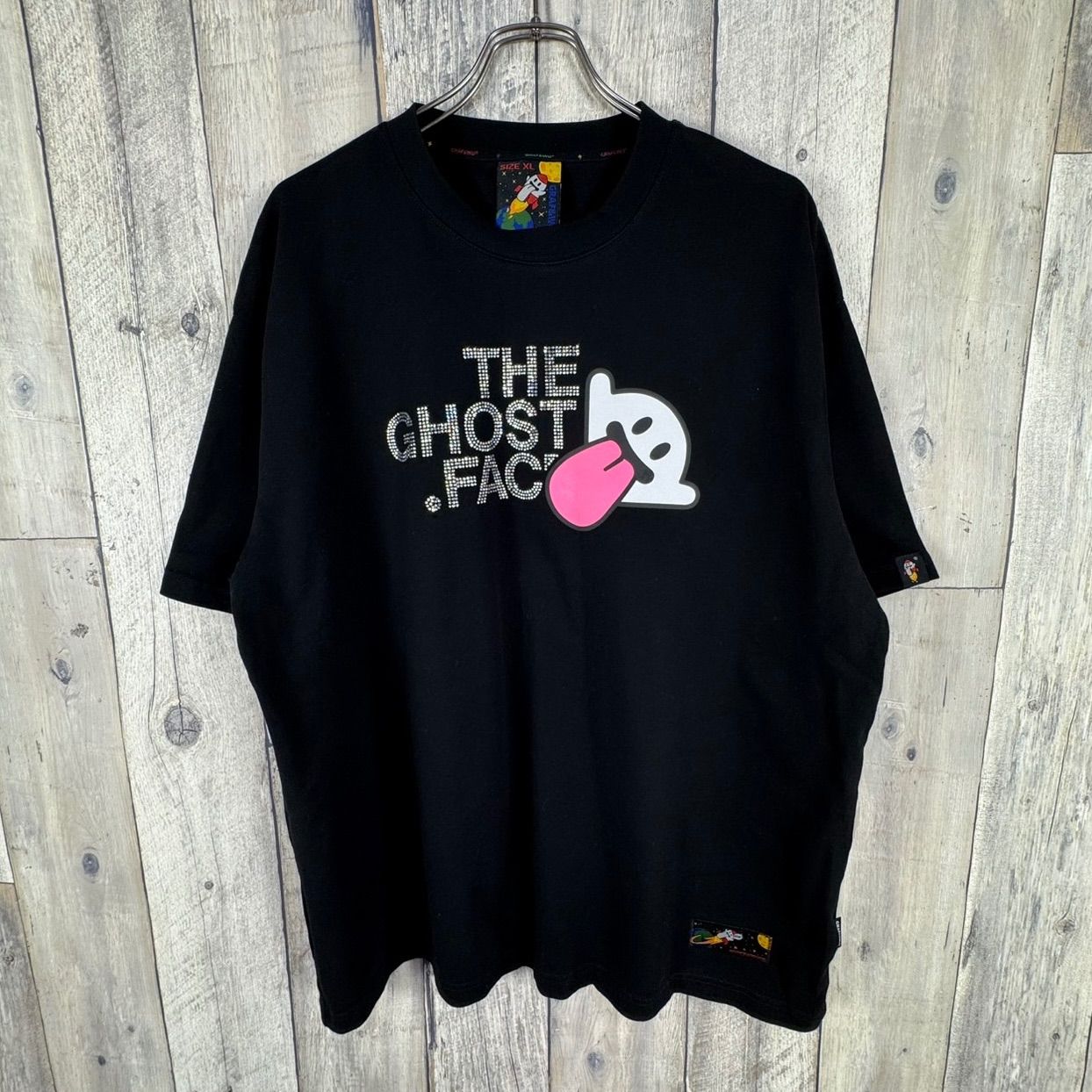 GRAF&WU グラフアンドウー WU-THE N××H F××E-SSTEE THE GHOST FACE ラインストーン 半袖 肉厚 Tシャツ TEE メンズ XL サイズ