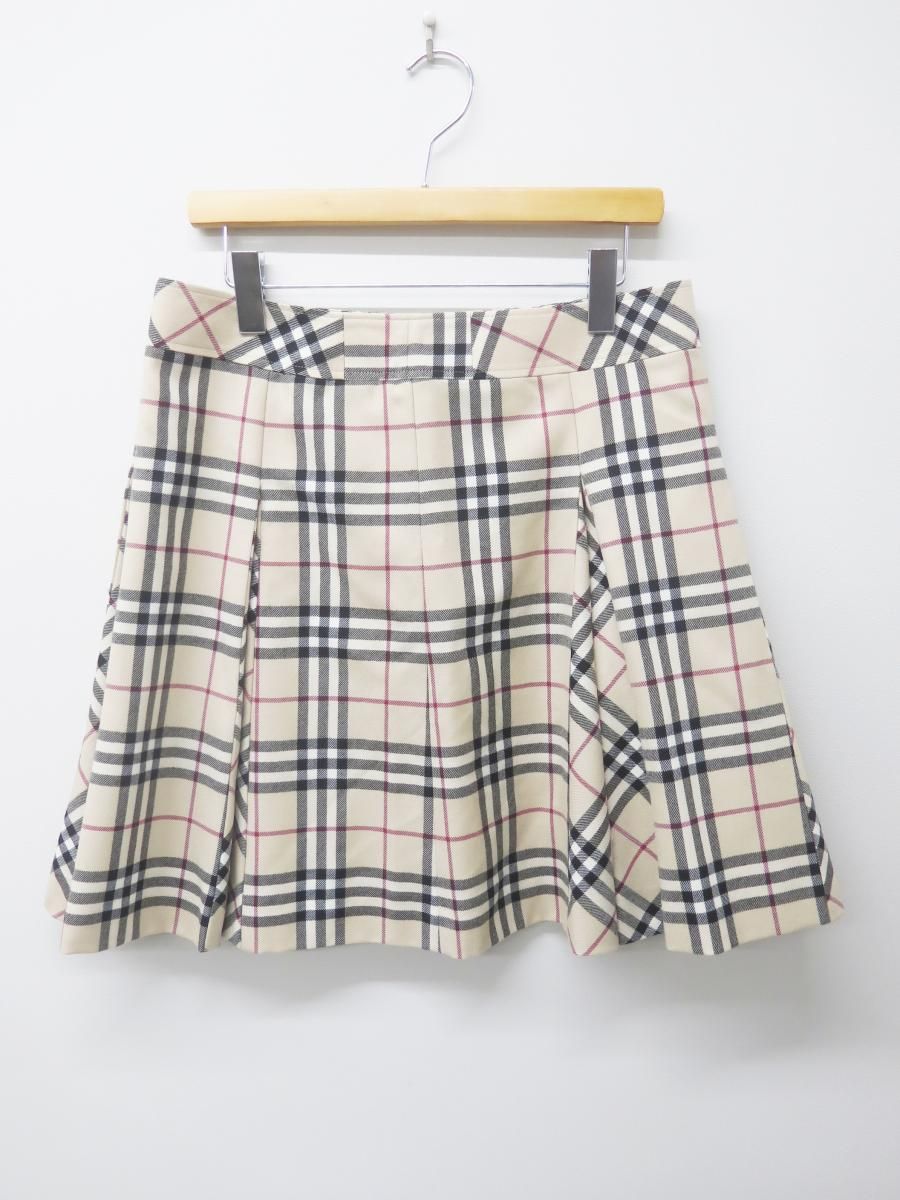 バーバリー　BURBERRY　ウールプリーツスカート　ノバチェック　サイズS ☆8419☆BURBERRY バーバリー ウール ノバチェック スカート 美品 40
