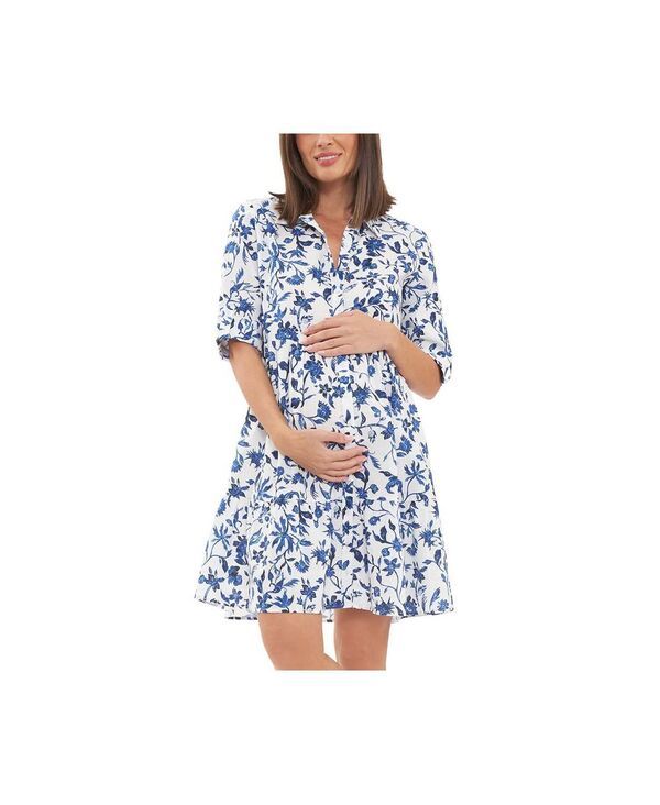 ライプマタニティ レディース トップス ワンピース リネン Ripe Maternity Bella Button Through Linen Dress WhiteLapis ホワイト