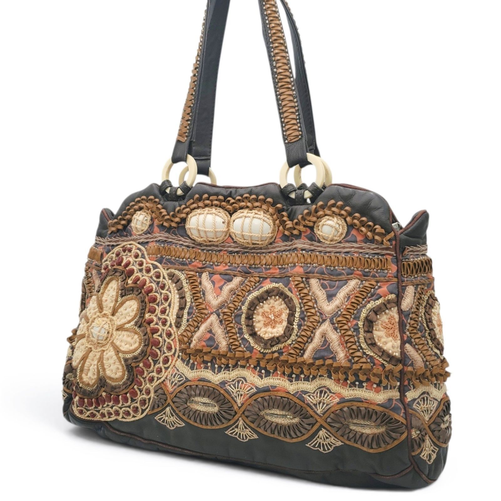 ★790 JAMIN PUECH ジャマンピュエッシュ ビーズ刺繍バッグ JAMIN PUECH ジャマンピュエッシュ トートバッグ ショルダーバッグ A4
