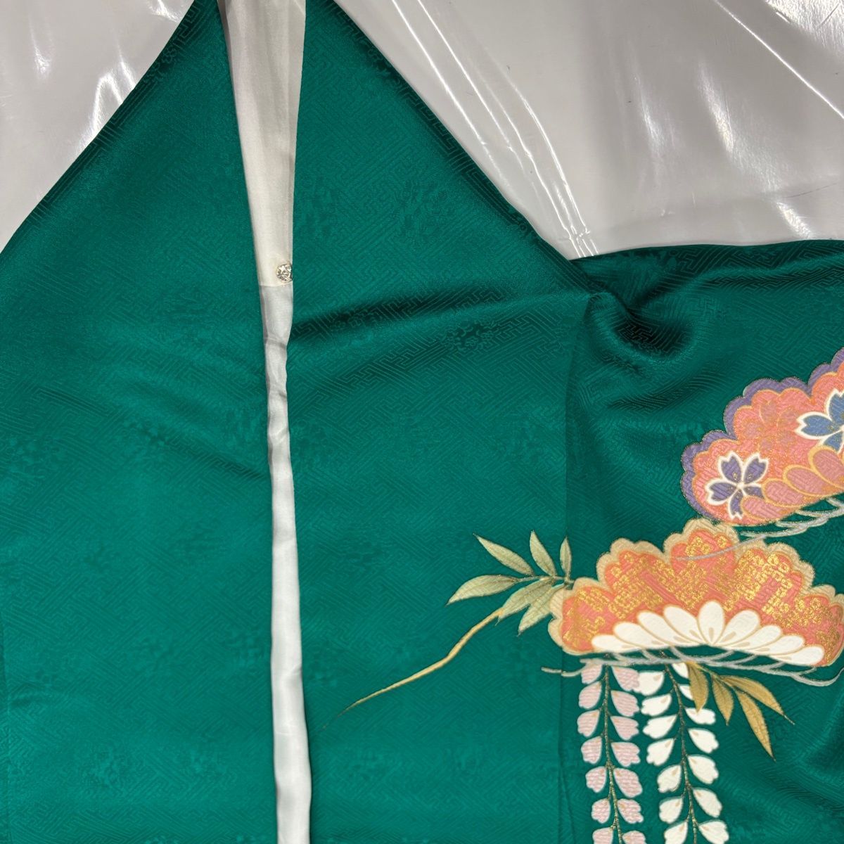 美品】 振袖 身丈159cm 裄丈65.5cm M 袷 袋帯フルセット 松 桜 金彩