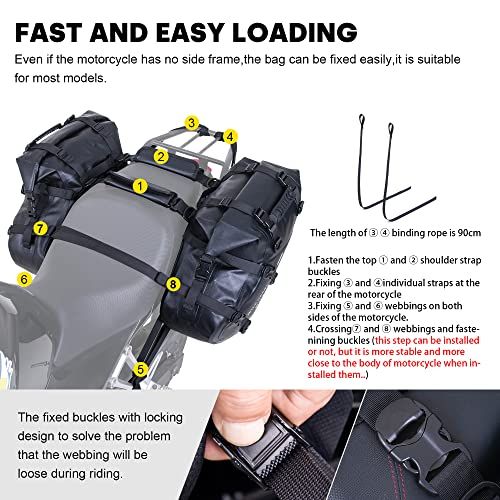 WILD HEART オートバイ サドルバッグ 防水 36L (18L*2) サイド パニエ