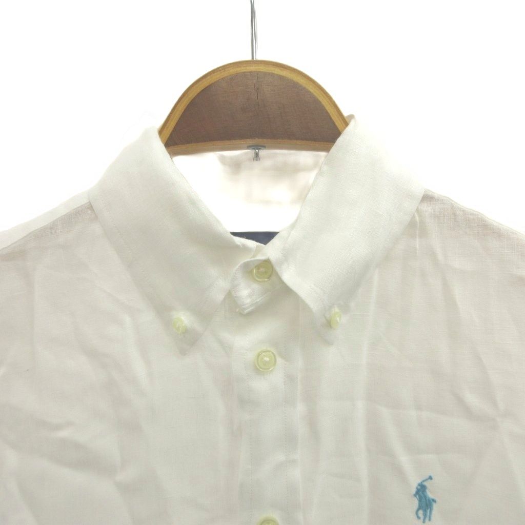 ラルフローレン RALPH LAUREN リネンシャツ 長袖 シアー ボタウン