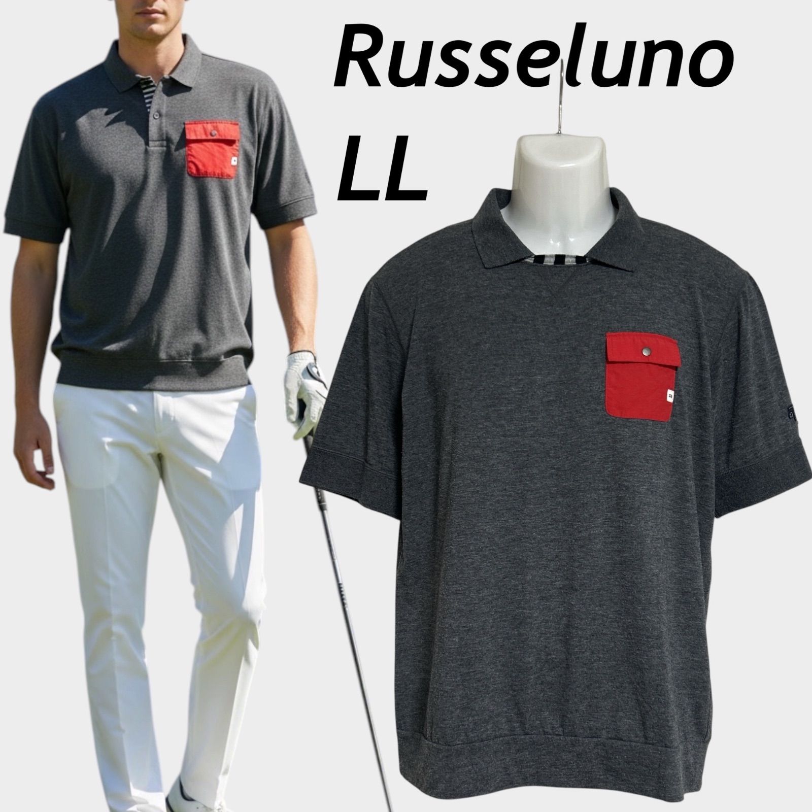 Russeluno ラッセルノ メンズ ゴルフウェア LL 半袖カットソー シャツ