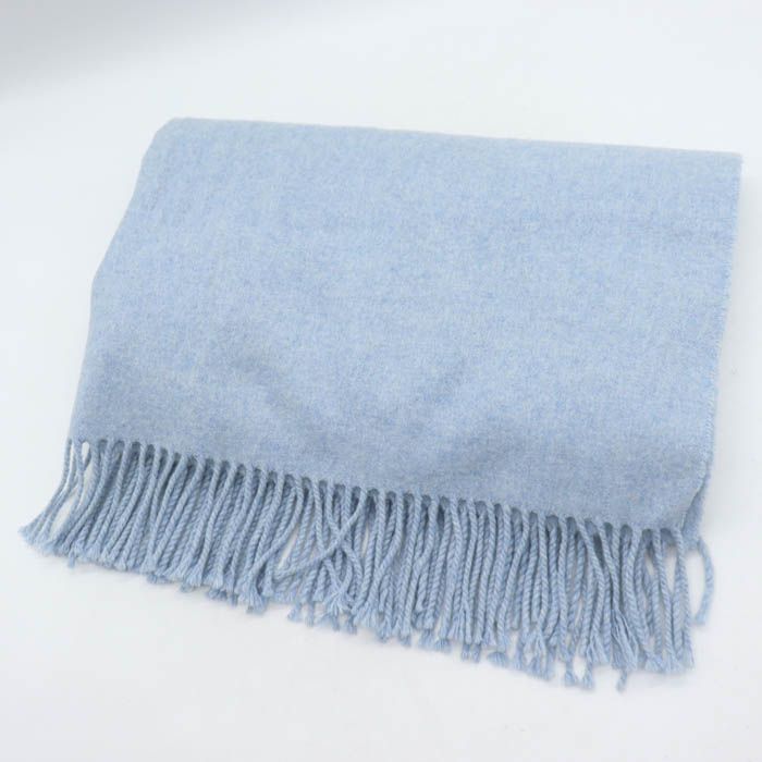 Johnstons of Elgin 青色ストール used Johnstons of Elgin Muffler Stole Brand Cashmere Made in Scotland