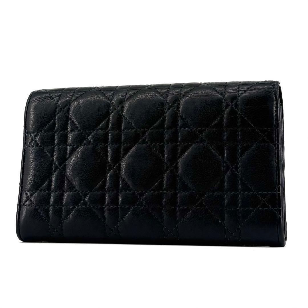 Christian Dior ディオール カロ カナージュ 長財布 レザー ゴールド 