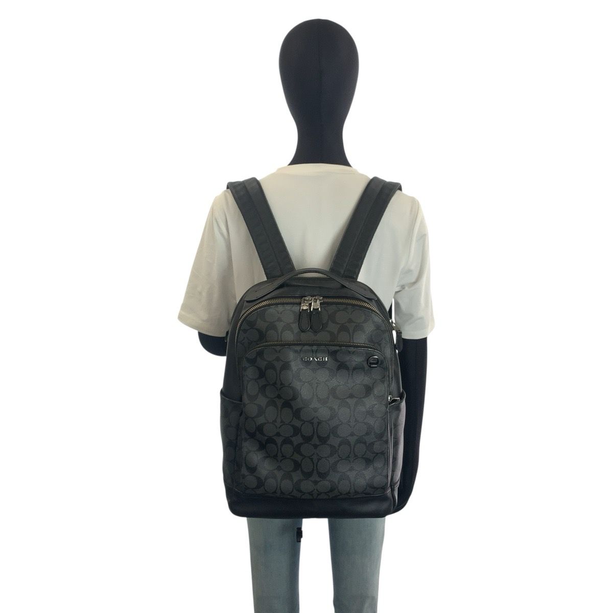 COACH コーチ シグネチャー ブラック 黒 PVC/レザー 1922-89942