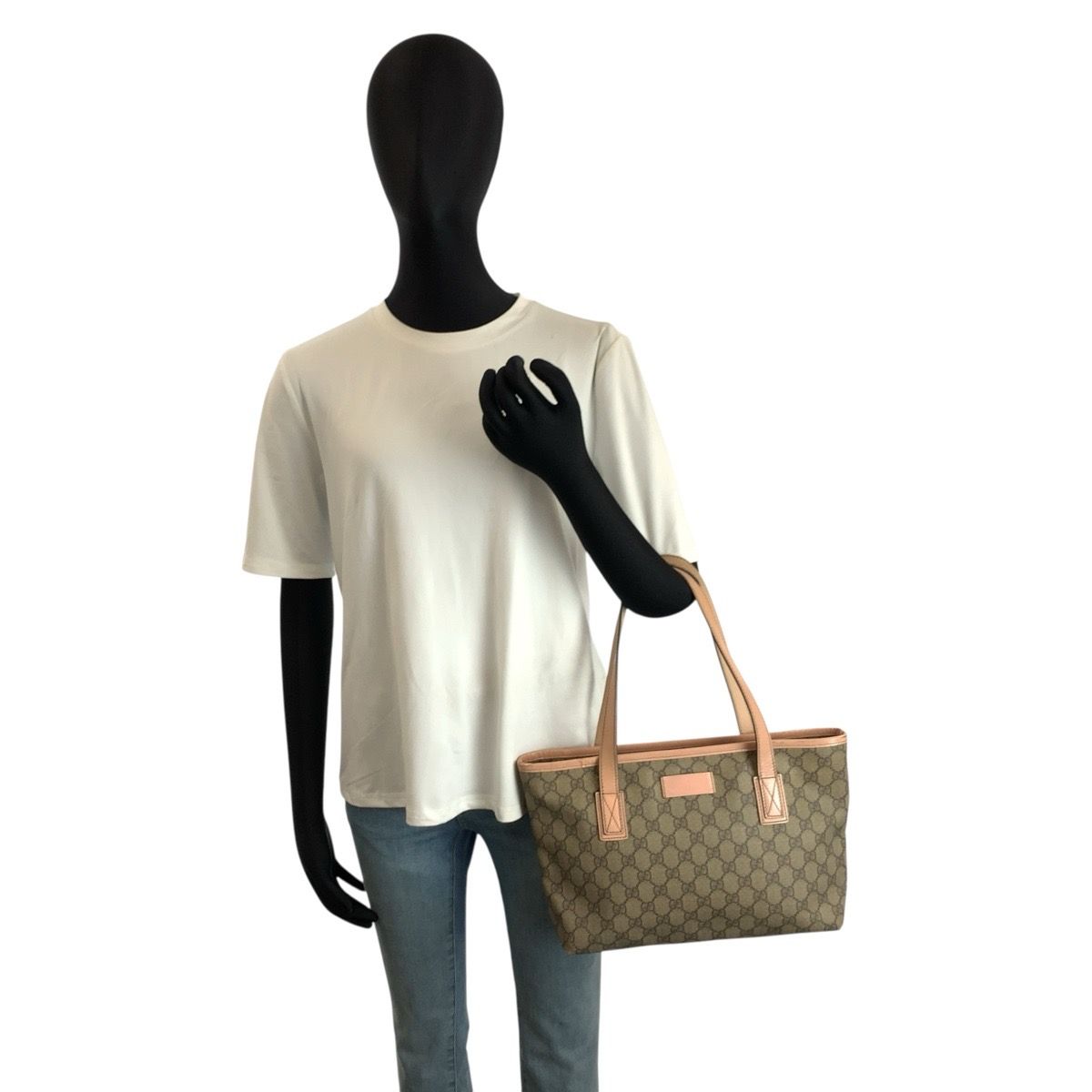 GUCCI グッチ ピンク ベージュ GGスプリームキャンバス/レザー 211133