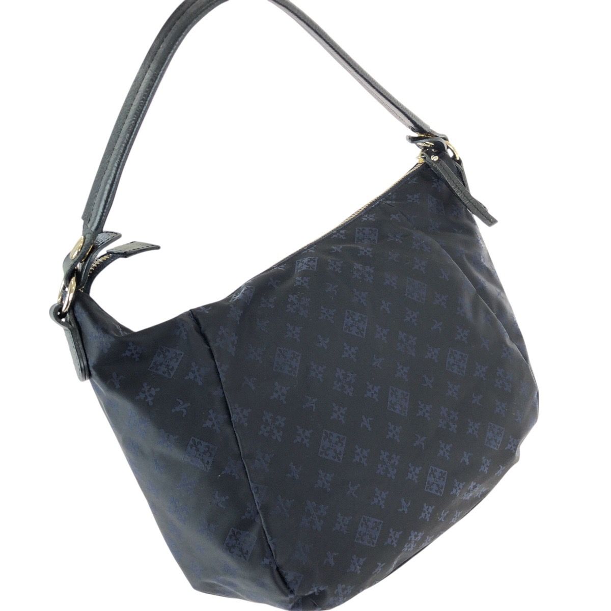 美品 russet ラシット ネイビー ゴールド金具 ナイロン/レザー