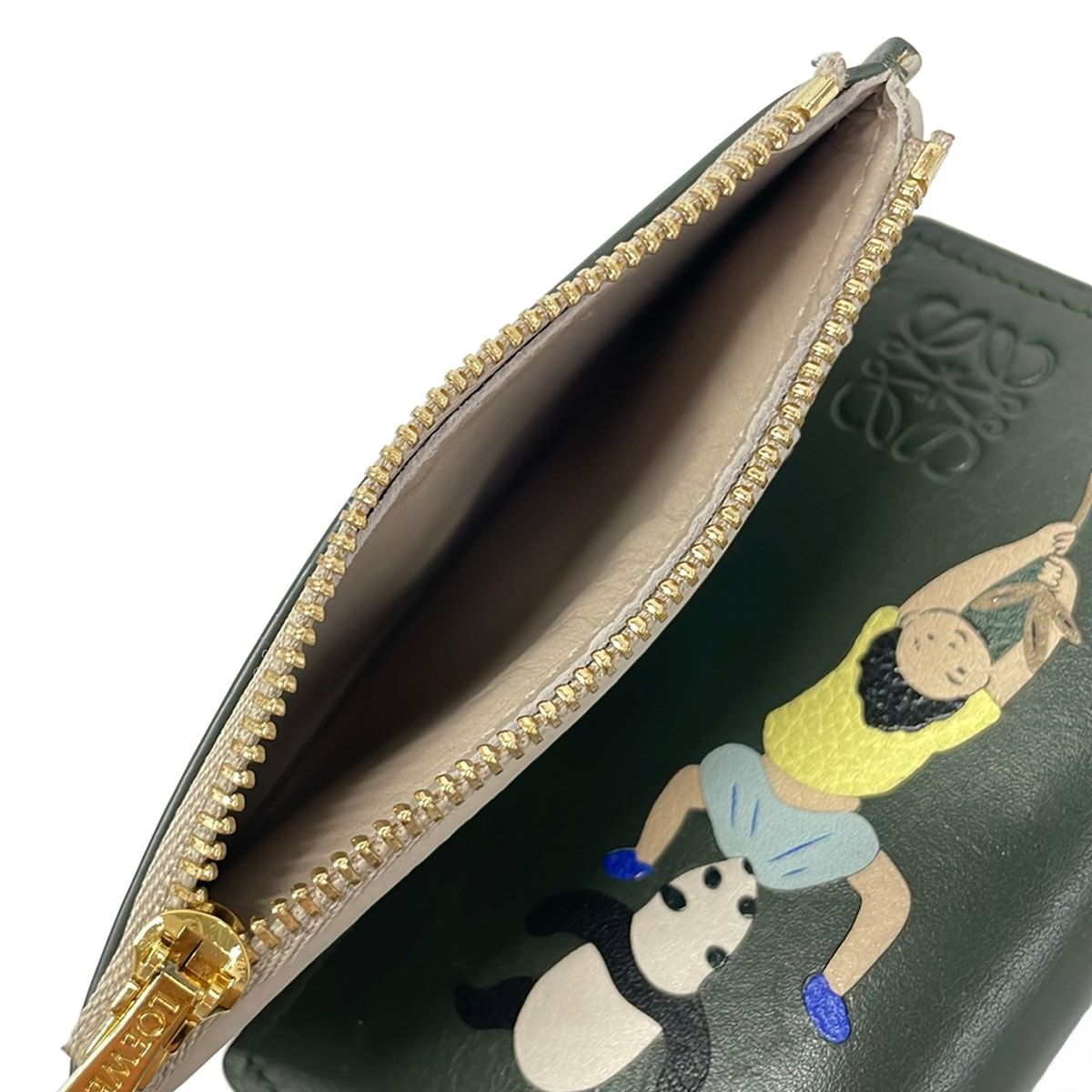 LOEWE(ロエベ) 3つ折り財布美品 - ダークグリーン×ベージュ×マルチ
