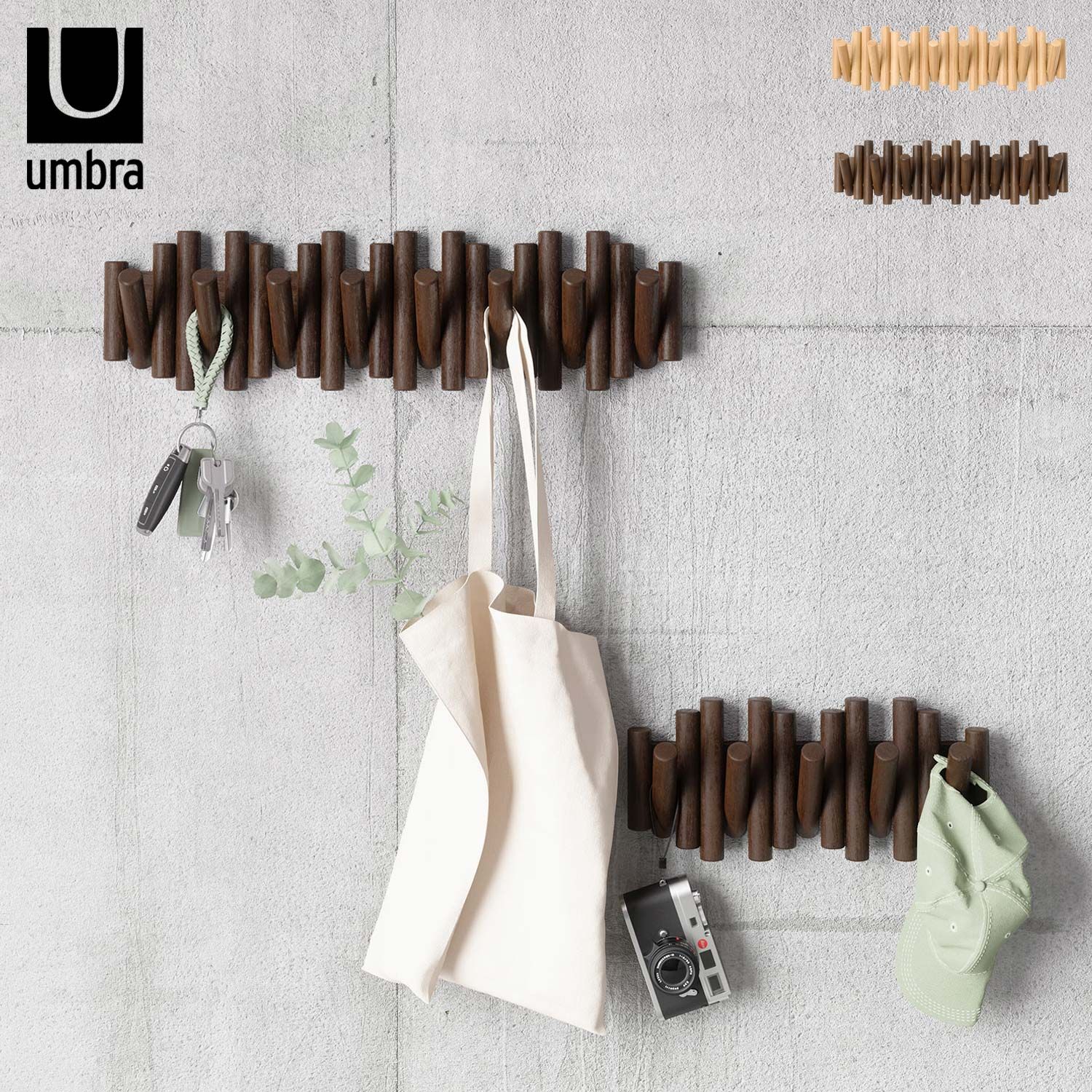 アンブラ umbra コートハンガー ウォールフック ピケットフック 8 木製 PICKET HOOK 8
