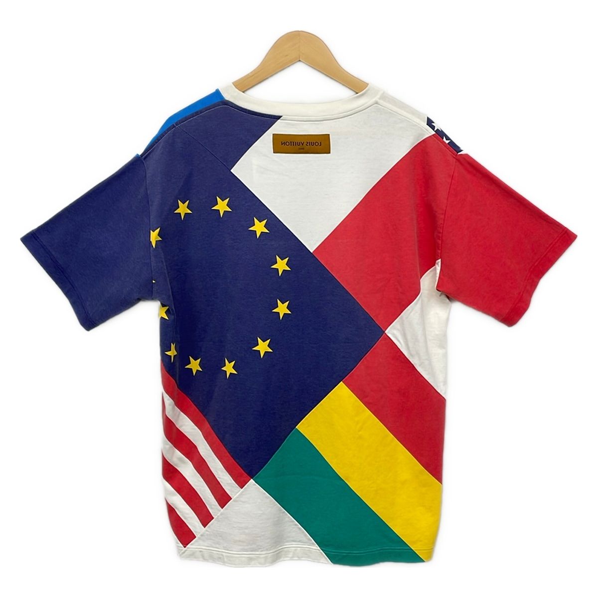 ルイヴィトン 半袖Tシャツ サイズL メンズ美品 フラッグスパッチワーク