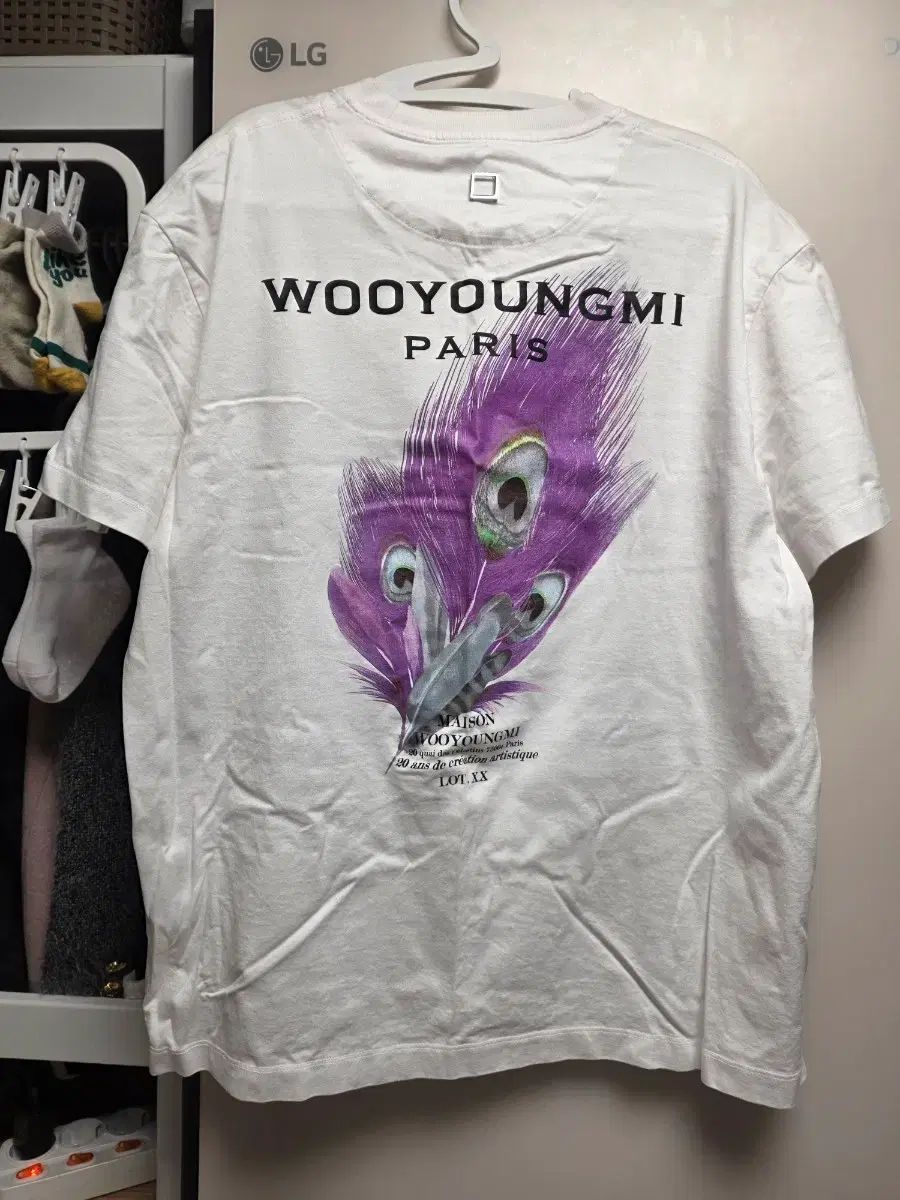 WOOYOUNGMI ウーヨンミ フェザー 半袖 白 46 サイズ
