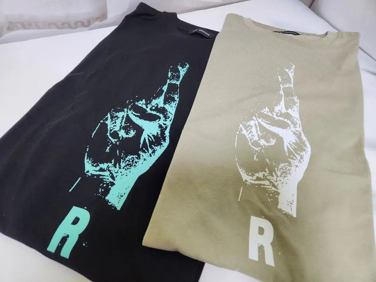 RAF SIMONS ラフ シモンズ R プリント 半袖 Tシャツ ブラック ミント