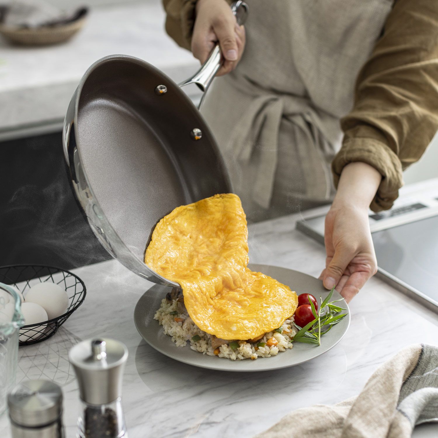 コレール CORELLE フライパン 30cm IH ガス対応 食洗器使用 ステンレス DURANANO CSFP30SV - メルカリ