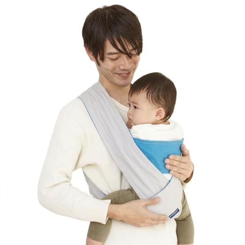 パパコソ papakoso クロス式 簡易 抱っこひも パパダッコ papa-dakko L ライトグレー×ブルーpms