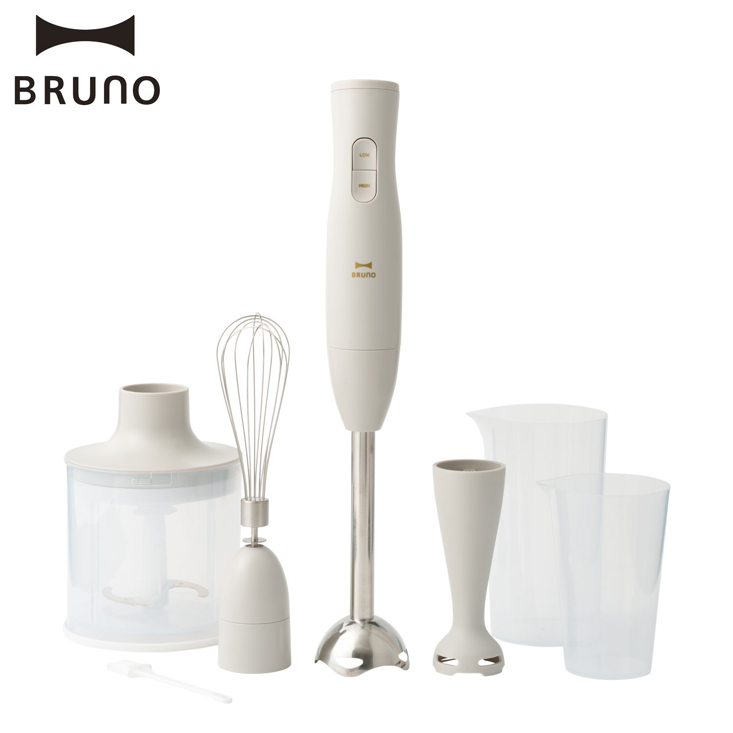 BRUNO ブルーノ ハンドブレンダー ハンドミキサー 電動 泡立て器 チョッパー ホイッパー フードプロセッサー 離乳食 介護食 氷 砕ける コンパクト BOE142