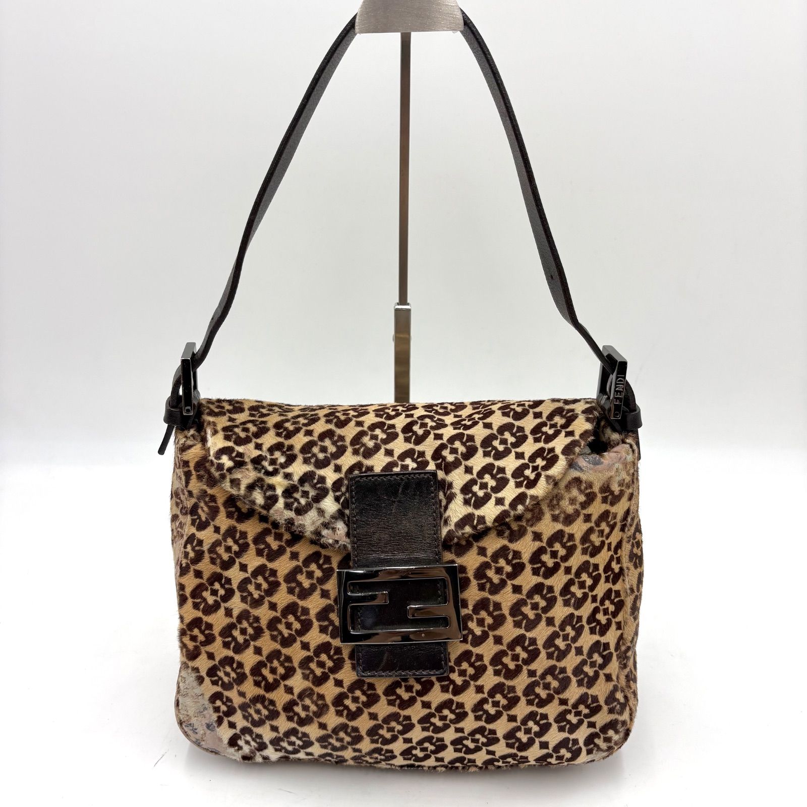 FENDI フェンディ マンマバケット ハラコ ショルダーバッグ 8BR400 