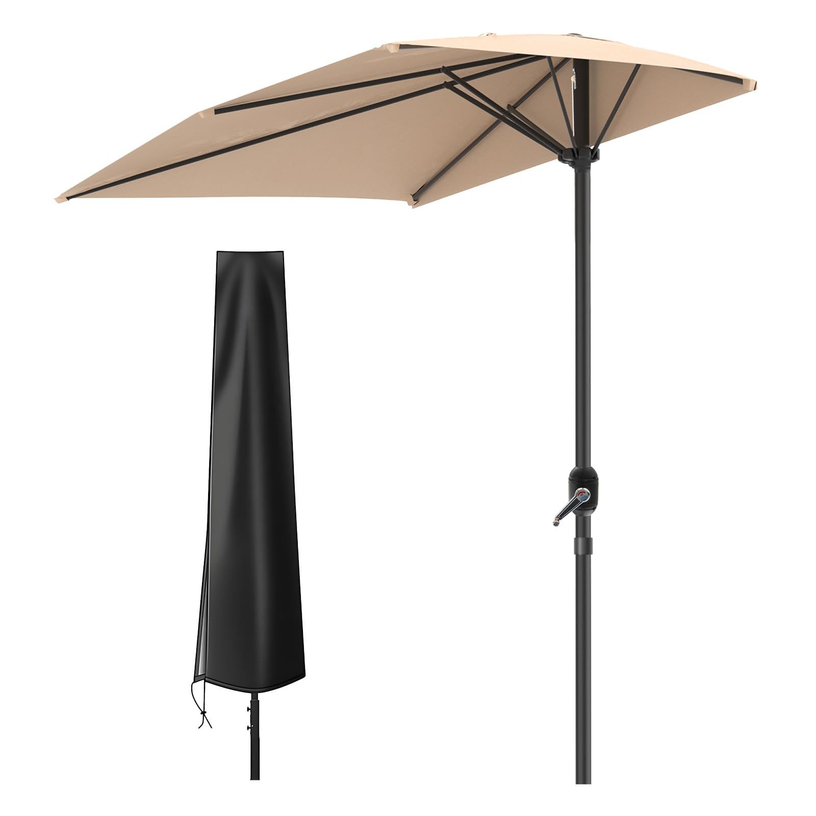 新商品 ガーデンパラソル長方形 大型 回転ハンドル式 長さ200/250cm パラソル 組立簡単 防水 UVカット日除け 断熱?外 アウトドア用・ 庭 ・ベランダ・ バルコニー・カフェ・店頭対応
