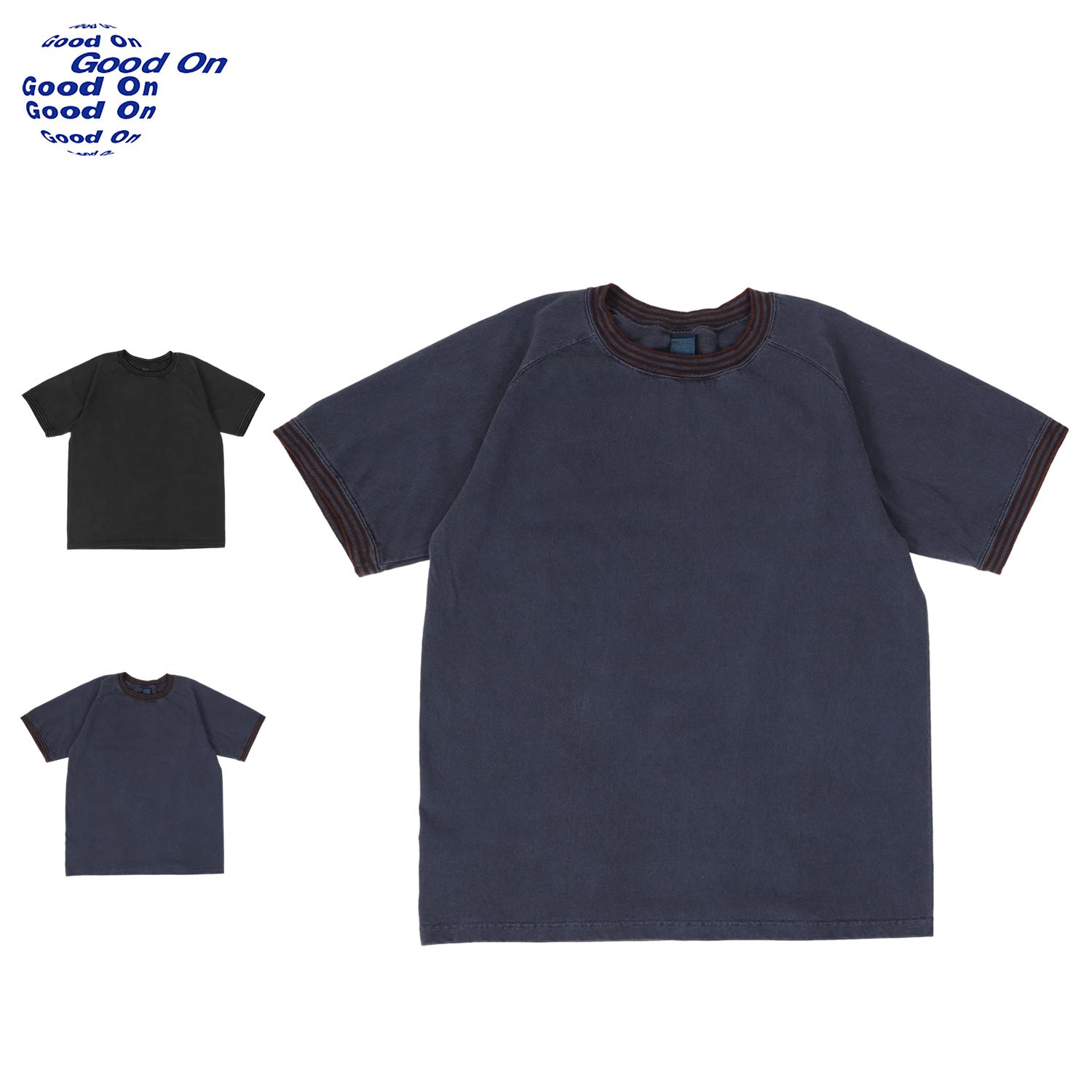 Good On グッドオン Tシャツ 半袖 メンズ ストライプ STRIPED RIBBED SHORT SLEEVES T-SHIRTS GOST2404
