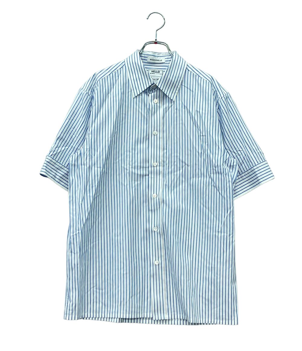 MADISONBLUE 半袖シャツ　未使用　タグ付き 美品 マディソンブルー 半袖シャツRELAXED FIT SH P.STRIPE MB231-5020