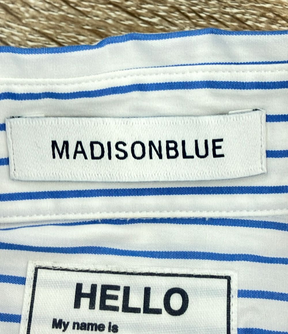 美品 マディソンブルー 半袖シャツRELAXED FIT SH P.STRIPE MB231-5020