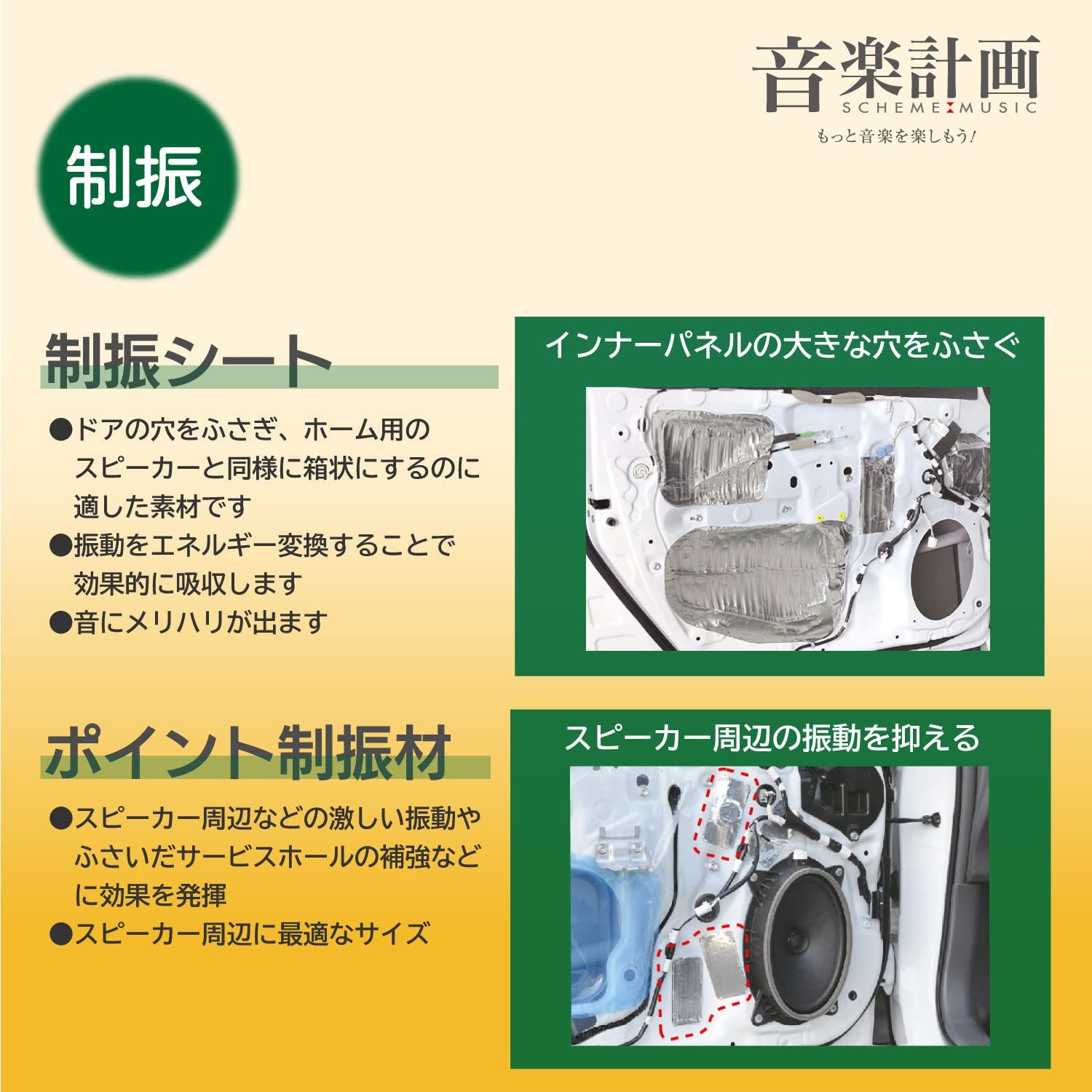 新品 エーモン(amon) 音楽計画 デッドニングキット ドア4枚用 アルミ