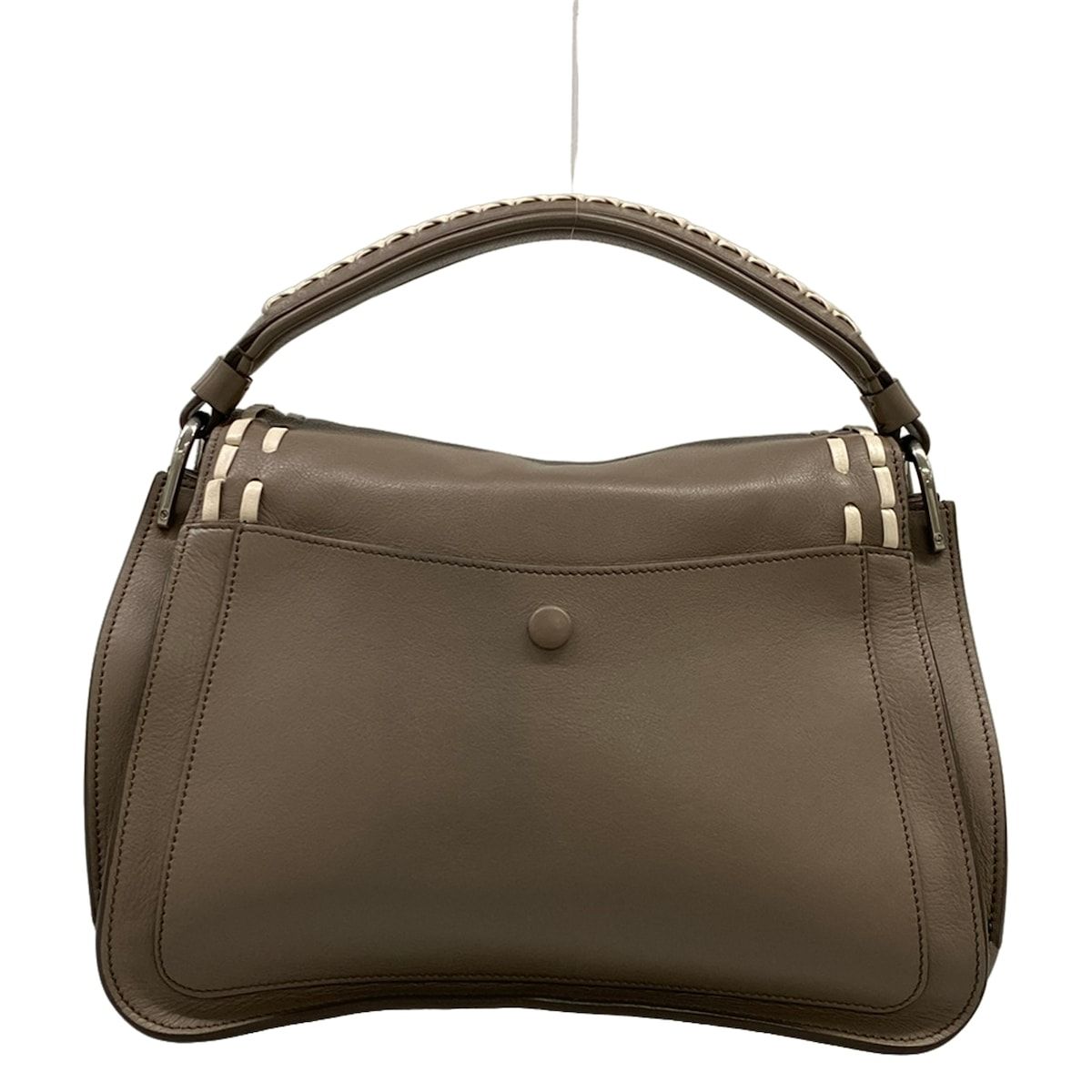 TOD'S グレーベージュ　ハンドバッグ ショルダーストラップ付き TOD'S(トッズ) ハンドバッグ ダブルT グレーベージュ×アイボリー