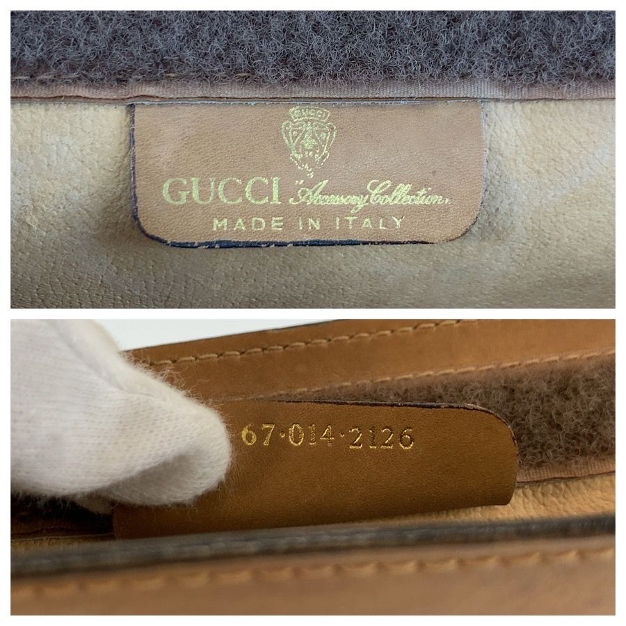 美品 GUCCI グッチ ヴィンテージ シェリーライン ブラウン キャメル 67