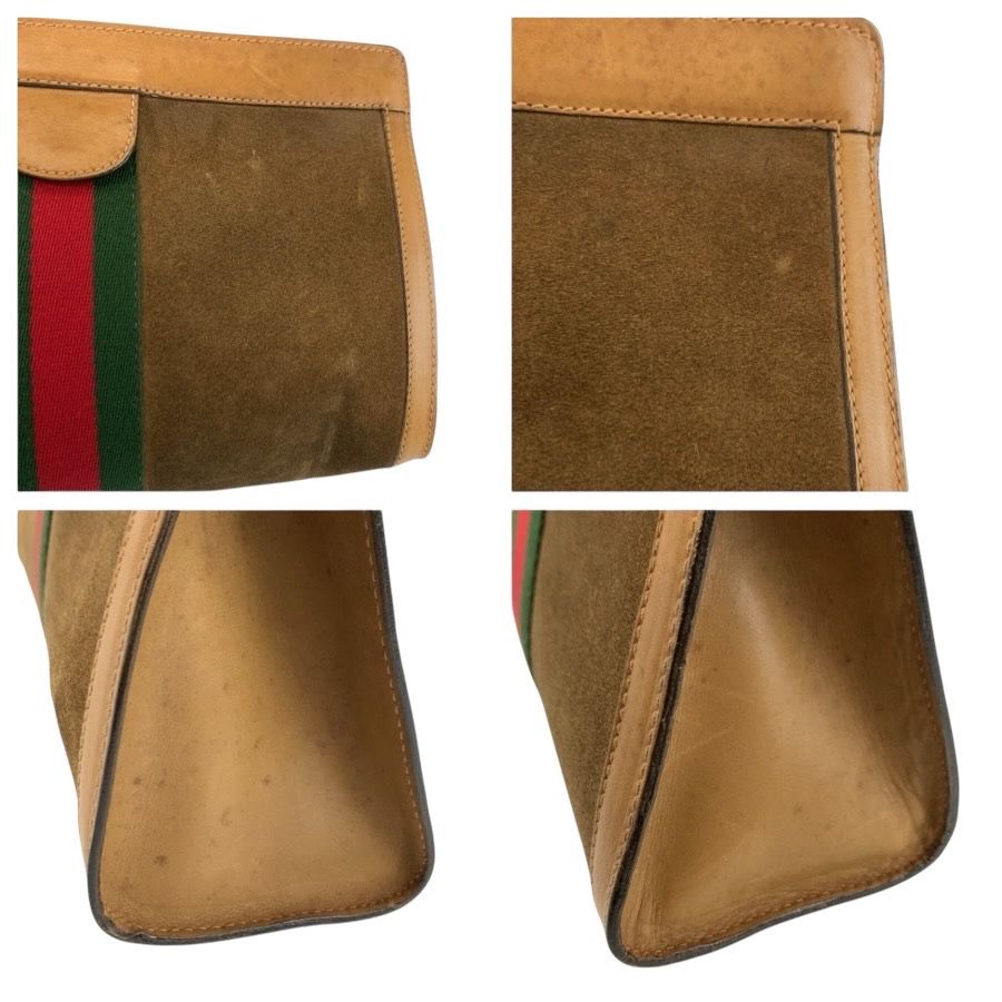 美品 GUCCI グッチ ヴィンテージ シェリーライン ブラウン キャメル 67