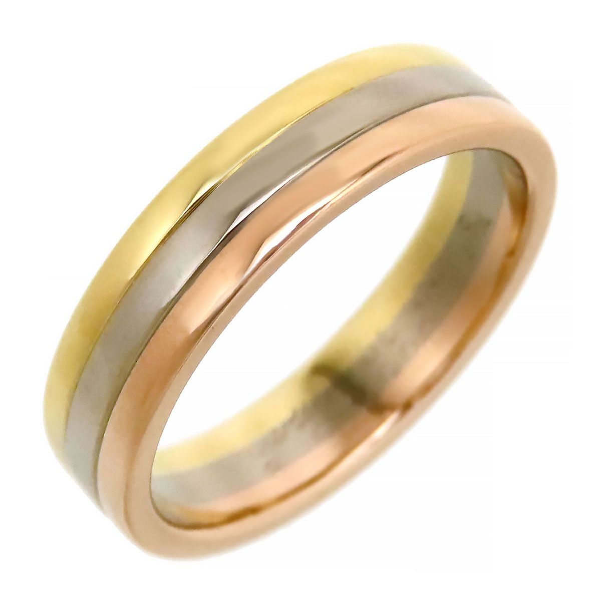 カルティエ スリーゴールド ウェディング バンドリング #55 750 (K18WG K18YG K18PG) ユニセックス CARTIER [美品] 【中古】 【ジュエリー】 カルティエ スリーゴールド ウェディング バンドリング #55 750 (K18WG
