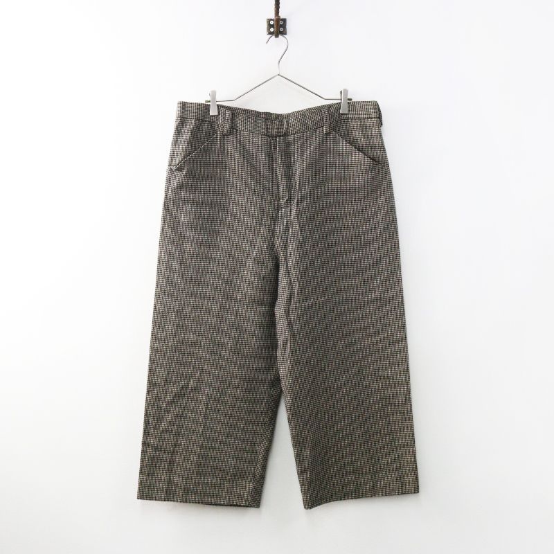 2022AW サンシー SUNSEA MIX 千鳥 WIDE PANTS 格子柄シルクウールワイドパンツ 3■ベージュ ボトムス ロング 【2400015034348】