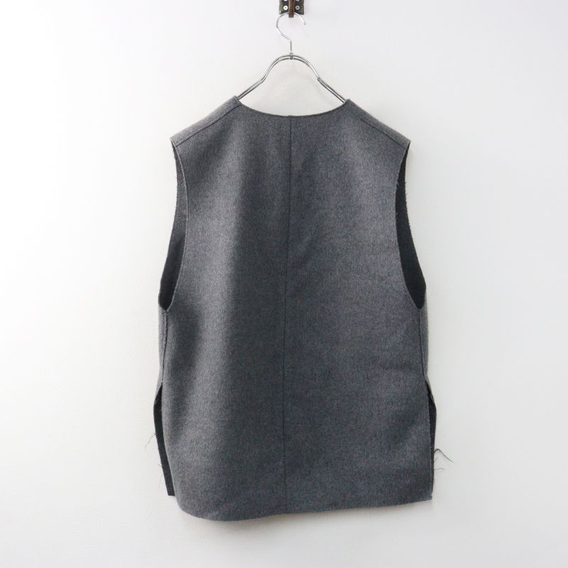 【美品】【2024SS】plage ウールシルク ベスト ジレ グレー 人気 2024AW プラージュ Plage WO オーバーベスト グレー／トップス